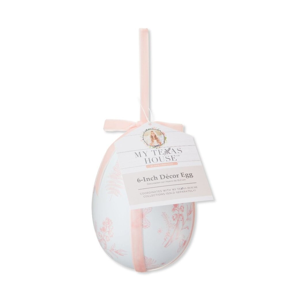 My Texas House Large Pink Floral Fabric Decorative Egg, 6in‎ - Easter 2025 - Picture 2 of 6